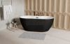 BESCO Wanna wolnostojąca Navia Matt B&W 160x80 + maskownica syfonu z przelewem biała #WAS-160NMBI